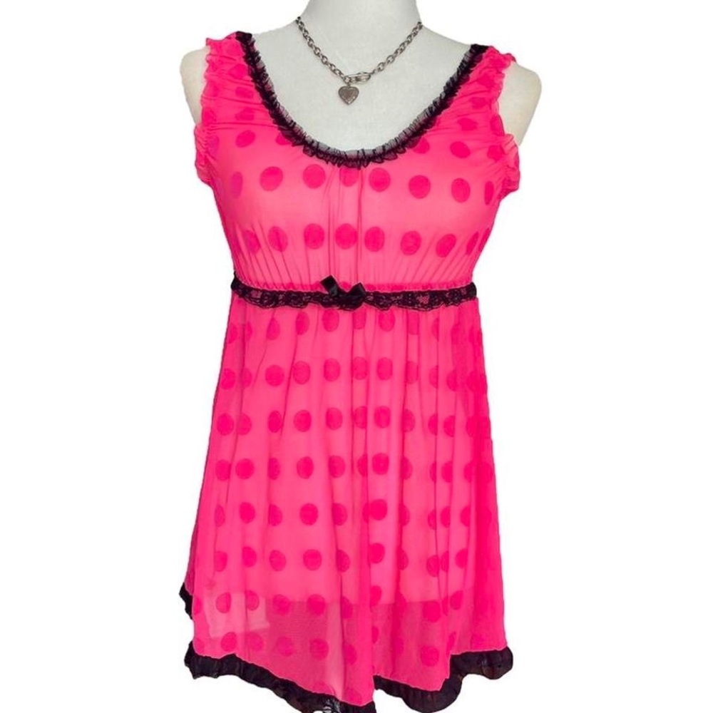 Barbie Pink Polka Dot Babydoll Slip💗